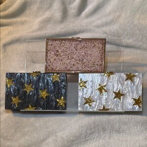 Elegant Crystal & Stars Clutch (Set of 3)